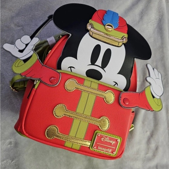 Disney Mickey Mouse Band Leader Loungefly Mini Backpack 100 Year Celebration NWT - Picture 2 of 4